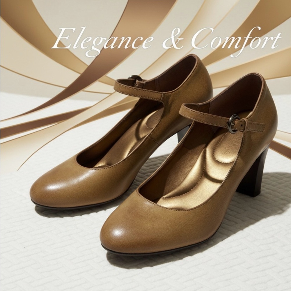 Kelly & Katie Tan Ankle Strap Ballet Flats Women’s Size 9